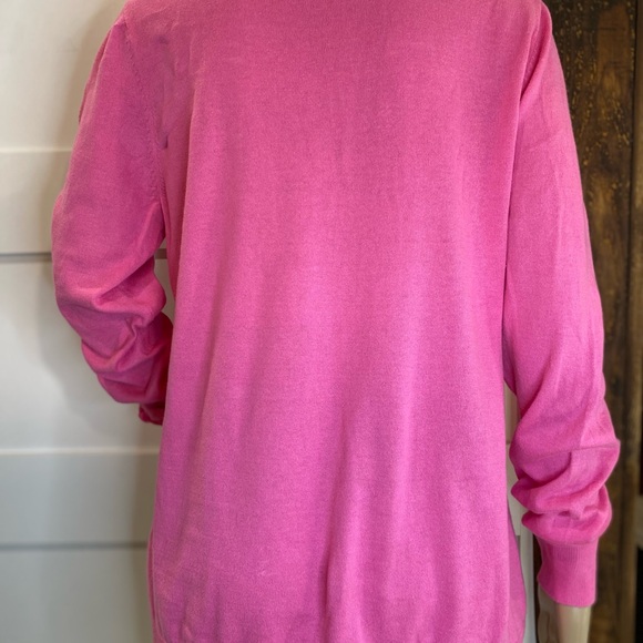 Old Navy Pink Sweater Size Large Cotton Long Sleeve Letter L Graphic - Picture 9 of 13